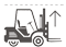 Installation height (max) Forklift icon with a ruler, indicating the overall height of the forklift.